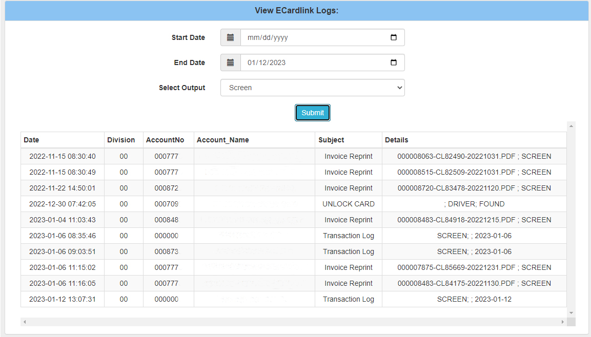 ecardlink-logs